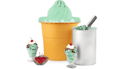Nostalgia Electric Ice Cream Maker - Soft Serve Machine for Frozen Treats - Mint Green - 4 Quart