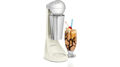 Nostalgia Electric Milkshake Maker and Drink Mixer with Stainless Steel Mixing Cup