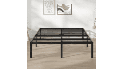 Novilla Queen Bed Frame - 14 Inch Metal Platform - No Box Spring Needed - Heavy Duty Steel Slat Support - Easy Assembly