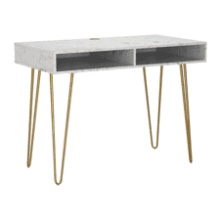 Novogratz Athena Computer Desk, White Marble