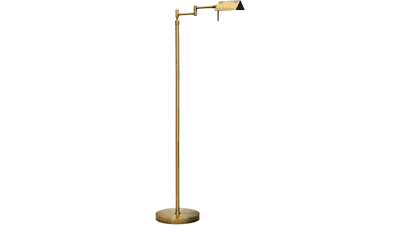 O'Bright Dimmable LED Pharmacy Floor Lamp, 12W, Full Range Dimming, Adjustable Heights, Antique Brass