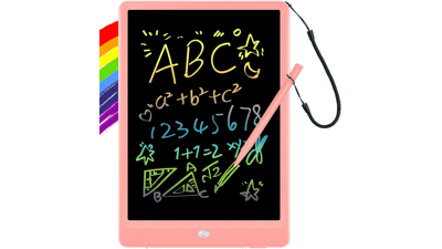 ORSEN 10 Inch LCD Writing Tablet, Colorful Doodle Board for Kids, Educational Christmas Toys for 3-6 Year Old Girls Boys - Pink