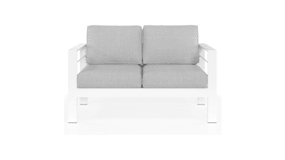 Odoor Direct Aluminum Patio Loveseat with Cushions, White