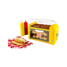 Oscar Mayer Extra Large 8 Hot Dog Roller & Bun Toaster Oven - Stainless Steel Grill Rollers, Non-stick Warming Racks, Adjustable Timer