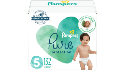 Pampers Pure Protection Diapers Size 5 132 Count