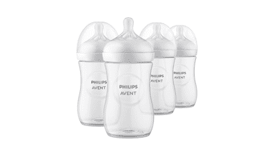 Philips AVENT Natural Baby Bottle with Natural Response Nipple, Clear, 9oz, 4pk