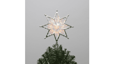 Philips Silver Star Treetopper with Iridescent Tinsel - 3 Light Functions - UL Listed - 10 Bicolor Microdot LEDs