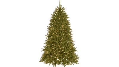 Pre-Lit Artificial Full Christmas Tree - Green Dunhill Fir - Dual Color LED Lights - 6.5 Feet
