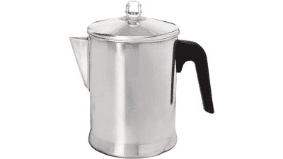 Primula Today Aluminum Stove Top Percolator Maker - Brew Coffee on Stovetop, 9 Cup, Silver
