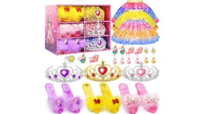 Princess Dress Up Clothes for Little Girls - Unicorn Gifts - Princess Shoes Costume Toys - Christmas Birthday Gifts Ideas