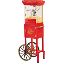 Professional Popcorn Maker Machine - 2.5 Oz Kettle - Makes 10 Cups - Vintage Movie Theater Style - Red
