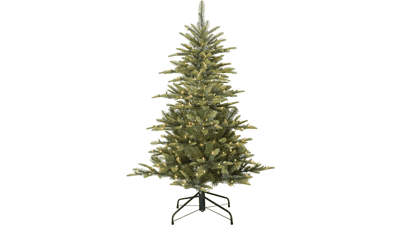 Puleo International 4.5ft Pre-Lit Aspen Fir Christmas Tree with 250 Clear Lights