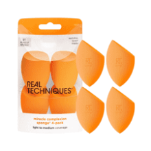 Real Techniques Miracle Complexion Sponge, Makeup Blender for Liquid and Cream Foundation, 4 Count