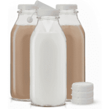 Reusable 32 Oz Glass Milk Bottle Multi-Pack with Lids