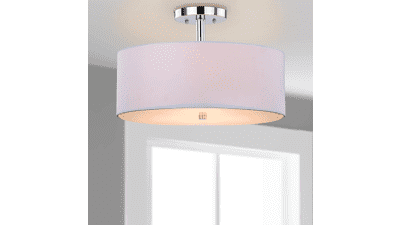 SAFAVIEH Clara Chrome 16-inch Semi Flush Mount Ceiling Light