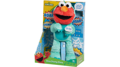SESAME STREET Dino Stomp Elmo Plush Stuffed Animal