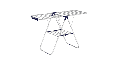 SONGMICS Clothes Drying Rack with Bonus Sock Clips - Stainless Steel Gullwing Laundry Rack