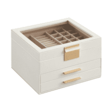 SONGMICS Glass Lid Jewelry Box with 2 Drawers