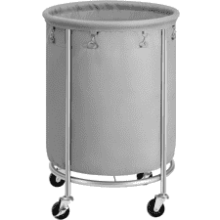 SONGMICS Laundry Basket with Wheels, 45 Gal., Removable Bag, Gray and Silver