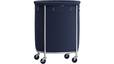 SONGMICS Rolling Laundry Basket with Steel Frame, 45 Gal.