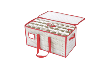 Sattiyrch Plastic Christmas Ornament Storage Box with Dual Zipper Closure