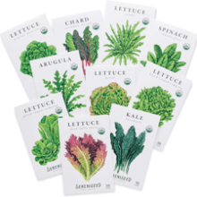 Sereniseed Organic Leafy Greens Lettuce Seeds Collection (10-Pack)