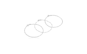 Set of Three Chain Bracelets: Singapore, Figaro, and Bead Station