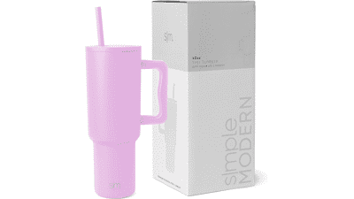 Simple Modern Tumbler with Handle and Straw Lid 40oz Electric Lavender