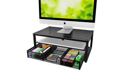Simple Trending Metal Monitor Stand Riser with Drawer