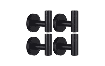 Stainless Steel Heavy Duty Towel Hooks 4 Pack Matte Black