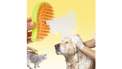 Steamy Pet Brush 3 In 1 Cat Grooming Brush Self Cleaning Steam Spray