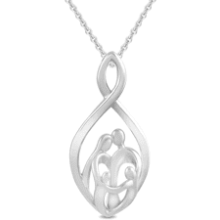 Sterling Silver Family Infinity Pendant Necklace