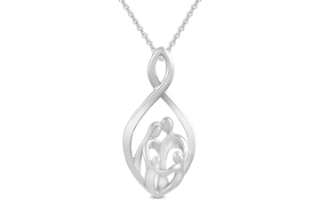 Sterling Silver Family Infinity Pendant Necklace