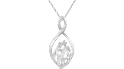 Sterling Silver Family Infinity Pendant Necklace