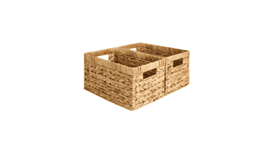 StorageWorks Wicker Basket with Built-in Handles (Medium 2-Pack)