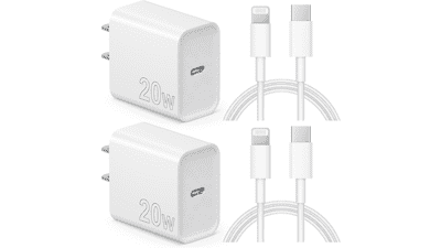 Super Fast 20W PD USB C Wall Charger with 6FT Charging Cable for iPhone and iPad