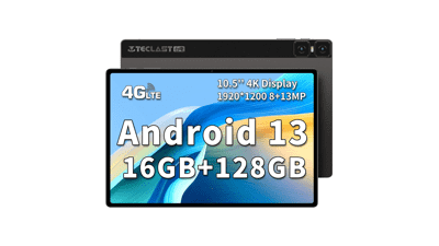 TECLAST 10.5 inch Android Tablet T45HD 16GB+128GB 1TB Expand, 8 core Processor, 2K IPS, 4G LTE, Dual Camera, 7200mAh