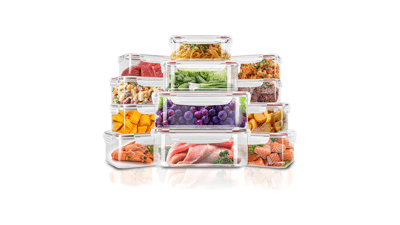 Utopia Kitchen Plastic Food Storage Container Set - Pack of 24