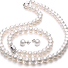 VIKI LYNN Freshwater Cultured Pearl Necklace Set with Bracelet and Earrings for Women