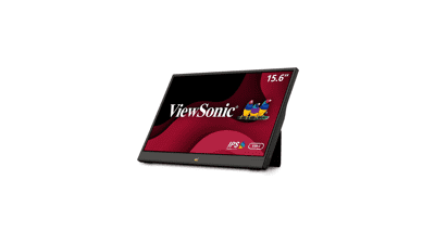 ViewSonic VA1655 15.6 Inch 1080p Portable IPS Monitor with Built-in Stand, USB C, Mini HDMI and Protective Case - Black