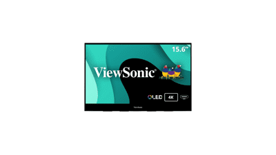 ViewSonic VX1655-4K-OLED 15.6 Inch Portable OLED Monitor - 4K UHD, 2 Way Powered, 60W USB C, Mini HDMI, Dual Speakers, Smart Cover - Black