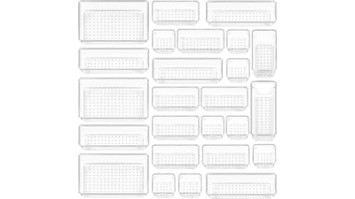 Vtopmart 25 PCS Clear Plastic Drawer Organizers Set