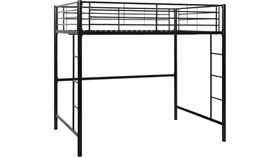 Walker Edison Timothee Urban Industrial Metal Double Loft Bunk Bed