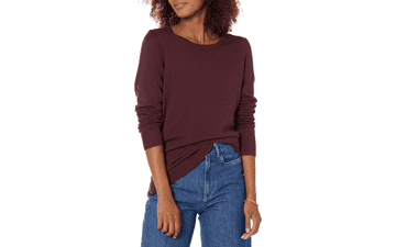 Women's Long-Sleeve Lightweight Crewneck Sweater - Plus Size