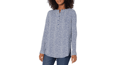 Women's Long-Sleeve Woven Blouse