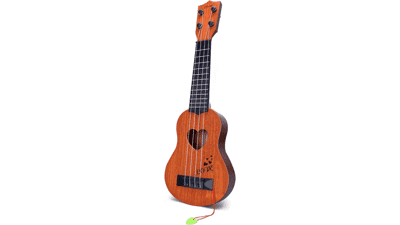 YEZI Kids Toy Ukulele Guitar, Brown