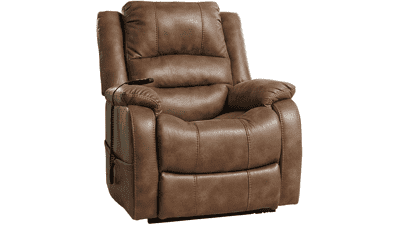 Yandel Faux Leather Electric Power Lift Recliner for Elderly - Brown