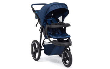 babyGap Trek Jogging Stroller - Lightweight with Extendable Canopy & Reclining Seat - Includes Car Seat Adapter - Navy Camo