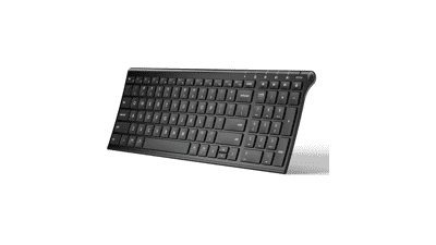 iClever BK10 Bluetooth Keyboard - Wireless Rechargeable Multi Device Keyboard with Number Pad - Full Size Stable Connection for Mac, Windows, iOS, Android, Laptop