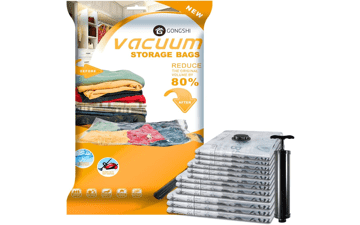 12 Pack Vacuum Storage Bags with Travel Hand Pump